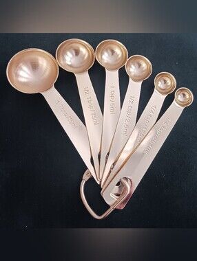 Gold Stainless Steel Measuring Spoon Set - 6 Piece